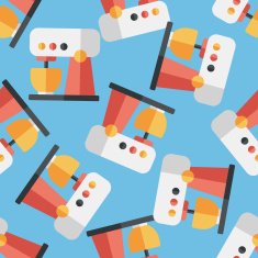 kitchenware electronic beater flat icon eps10 seamless pattern background N4