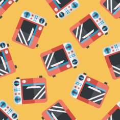 Kitchenware microwave oven flat icon eps10 seamless pattern background N3