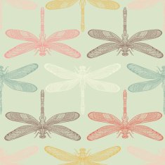 Seamless dragonflies pattern