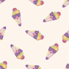 ice cream cartoon seamless pattern background N13
