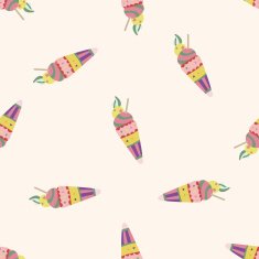 ice cream cartoon seamless pattern background N16