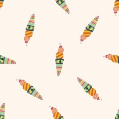 ice cream cartoon seamless pattern background N17