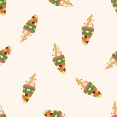 ice cream cartoon seamless pattern background N19
