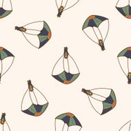Hang gliding cartoon seamless pattern background