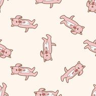 animal cat cartoon seamless pattern background N7