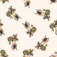 band member drummer cartoon seamless pattern background N3