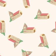 Building house cartoon seamless pattern background N24