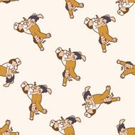 hospital theme nurse and patient cartoon seamless pattern background