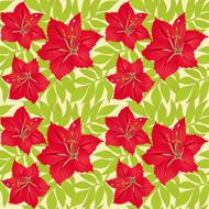 seamless pattern lily flowers and leaves N2