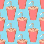 Sketch soda cup in vintage style