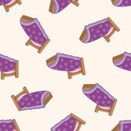 furniture theme bed cartoon seamless pattern background