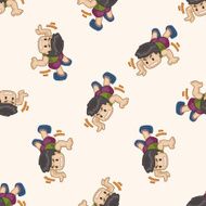 fitness exercise cartoon seamless pattern background