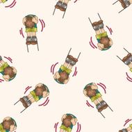 fitness exercise cartoon seamless pattern background N5