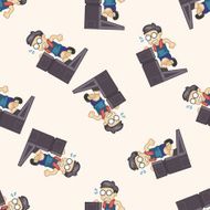 fitness exercise cartoon seamless pattern background N6
