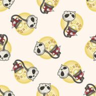 design skull lamp style cartoon seamless pattern background