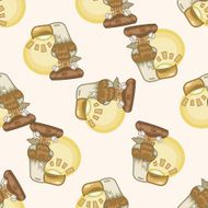 design eagle lamp style cartoon seamless pattern background