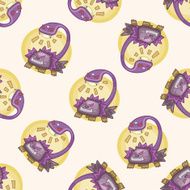 design monster lamp style cartoon seamless pattern background