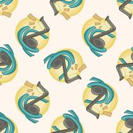 design music lamp style cartoon seamless pattern background