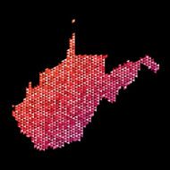 West Virginia Map Triangle Pattern Orange