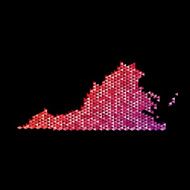 Virginia Map Triangle Pattern Orange