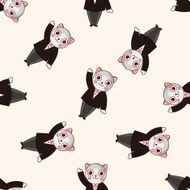 animal cat cartoon seamless pattern background N14