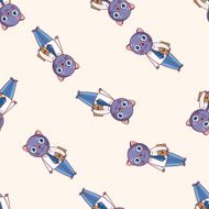 animal cat cartoon seamless pattern background N17