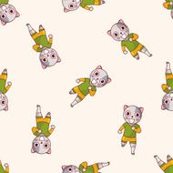 animal cat cartoon seamless pattern background N18