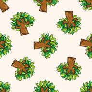 tree cartoon seamless pattern background N4