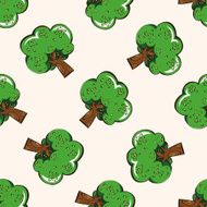 tree cartoon seamless pattern background N6