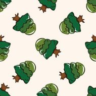 tree cartoon seamless pattern background N11