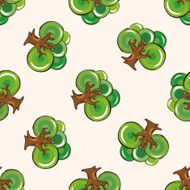 tree cartoon seamless pattern background N12