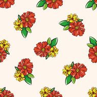 flower cartoon seamless pattern background