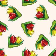 flower cartoon seamless pattern background N5