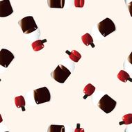 kitchenware sauce bottle cartoon seamless pattern background N2