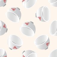 kitchenware bowl cartoon seamless pattern background