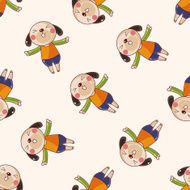 animal dog cartoon seamless pattern background N7