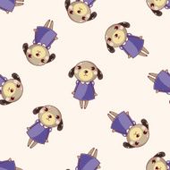 animal dog cartoon seamless pattern background N12