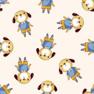 animal dog cartoon seamless pattern background N14