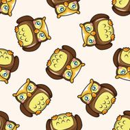 owl cartoon seamless pattern background N2
