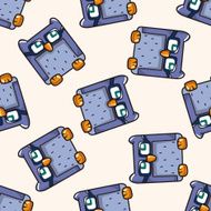 owl cartoon seamless pattern background N3