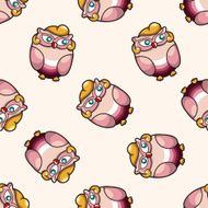 owl cartoon seamless pattern background N7