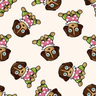 animal dog cartoon seamless pattern background N18