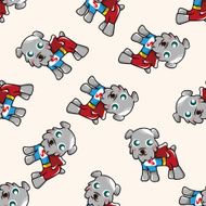 animal dog cartoon seamless pattern background N19