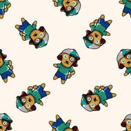 animal dog cartoon seamless pattern background N22
