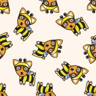 animal dog cartoon seamless pattern background N23