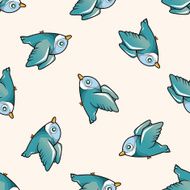 bird cartoon seamless pattern background N23