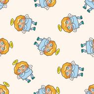 angel cartoon seamless pattern background N38