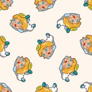 angel cartoon seamless pattern background N39