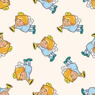 angel cartoon seamless pattern background N40