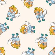 angel cartoon seamless pattern background N43